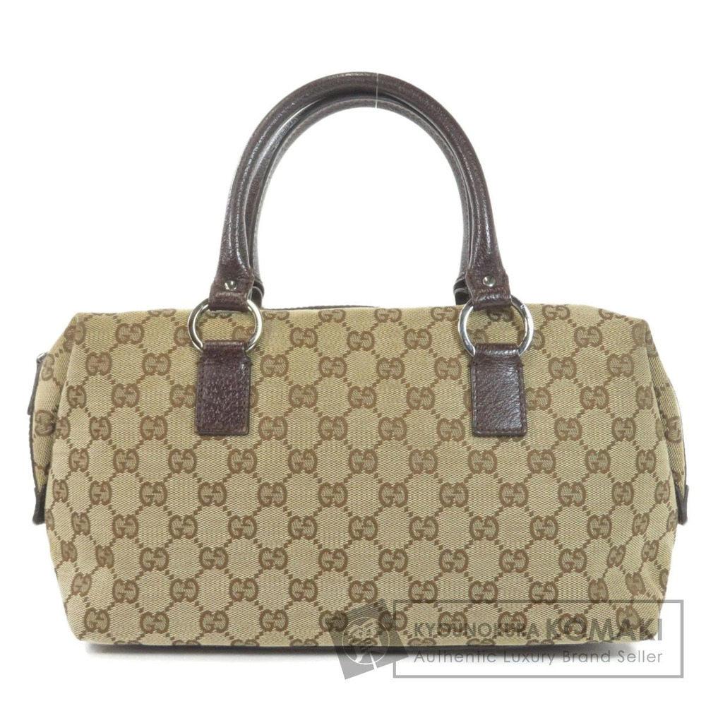 Gucci GG Canvas Boston bag beige canvas brown leather